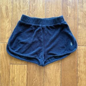 Free People Movement Cozy Black Terry Cloth Shorts